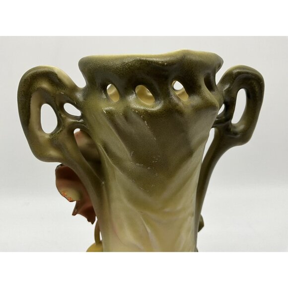 Royal Dux Antique Amphora Austrian Art Nouveau Cherries and Blossoms Vase 8.25" - Picture 14 of 16